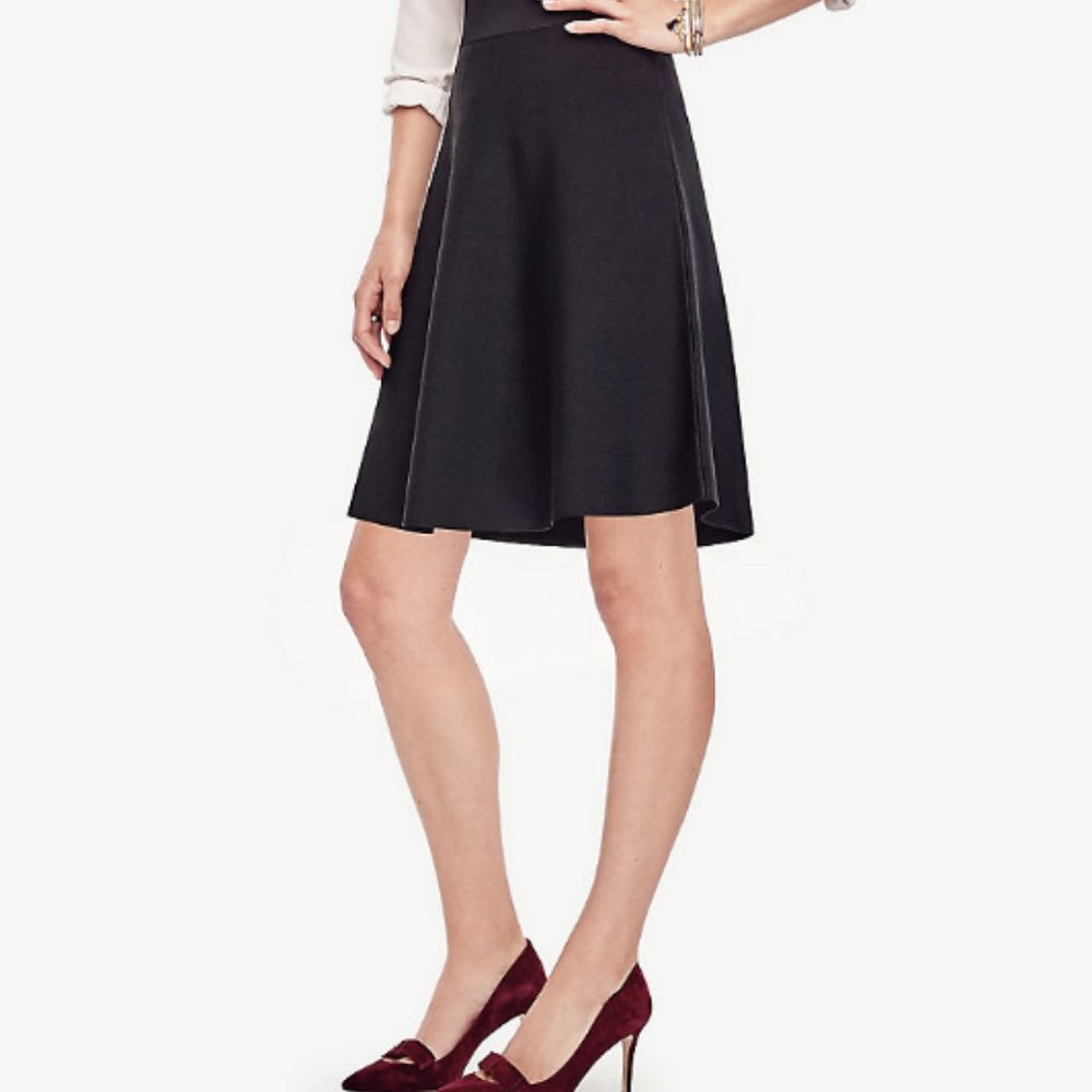 ann taylor sweater flare skirt black high waist mini dress skirt xsp